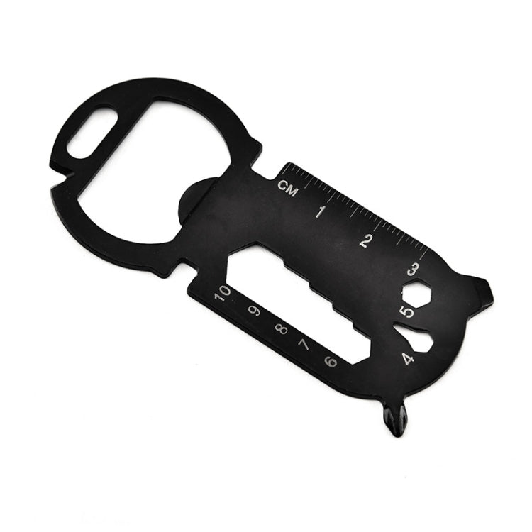 Large Round Head Outdoor Multifunctional EDC Tool Card, Black, Silver