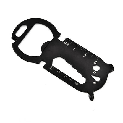 Large Round Head Outdoor Multifunctional EDC Tool Card, Black, Silver