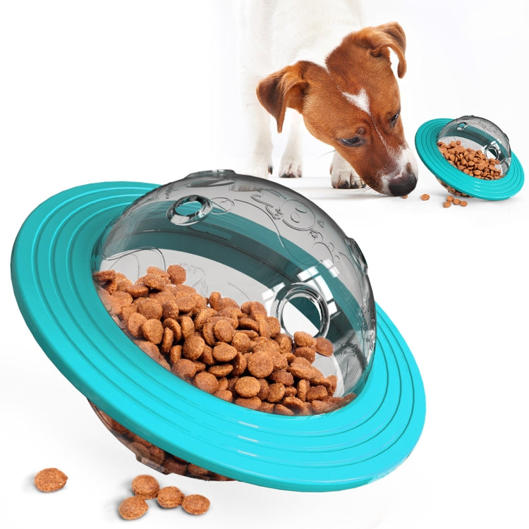 XQ-01 Bite Resistant Dog Toy Flying Pan Saucer Leakage Ball, Yellow, Lake Blue
