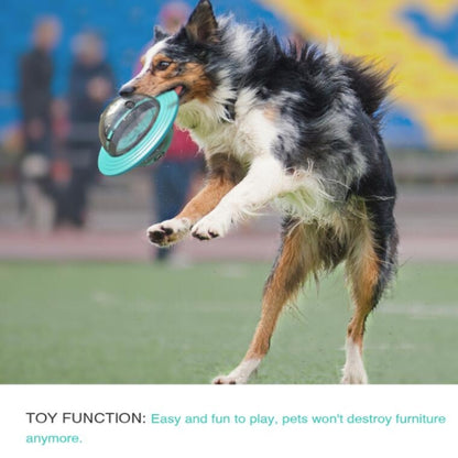 XQ-01 Bite Resistant Dog Toy Flying Pan Saucer Leakage Ball, Yellow, Lake Blue
