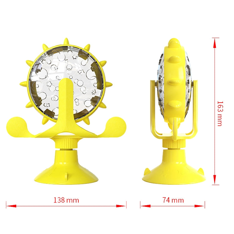 ZQL-01 Dog Toys Funny Cat Slow Food Leakage Windmill Turntable, Lake Blue, Yellow, Green