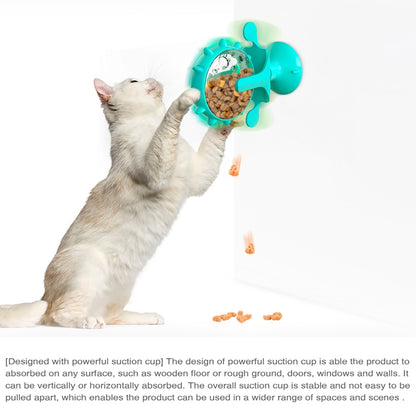 ZQL-01 Dog Toys Funny Cat Slow Food Leakage Windmill Turntable, Lake Blue, Yellow, Green