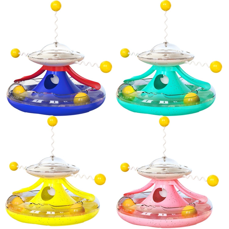 Tumbler Cat Track Cat Turntable Leaky Food Toy, Yellow