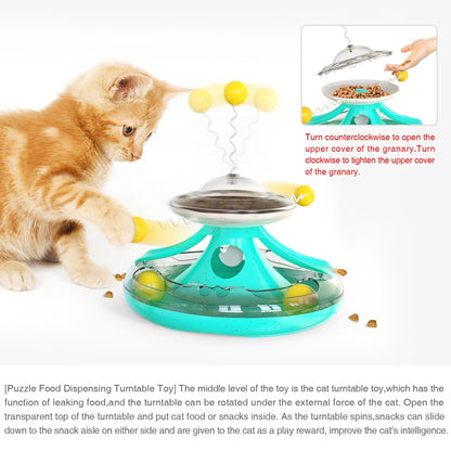 Tumbler Cat Track Cat Turntable Leaky Food Toy, Yellow