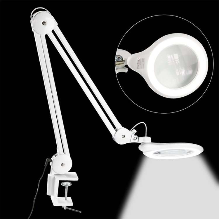 TS-9827 8X Multifunctional Clip-on Work Maintenance Magnifier with LED Light, 8X (US Plug)