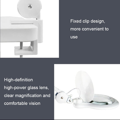 TS-9827 8X Multifunctional Clip-on Work Maintenance Magnifier with LED Light, 8X (US Plug)
