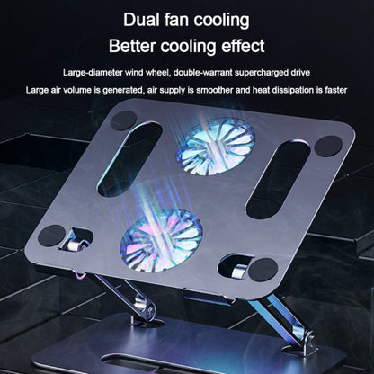 BONERUY P43F Aluminum Alloy Folding Computer Stand Notebook Cooling Stand, Silver, Silver with Type-C Cable, Gray with Type-C Cable