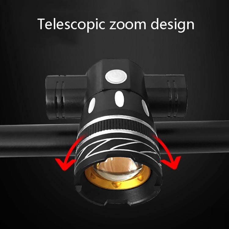 7602 LED USB Charging Telescopic Zoom Bicycle Front Light, Specification:, Headlight, Headlight + 928 Taillight, Headlight + 056 Taillight, Headlight + Gem Lamp, Headlight +11034 Taillight, Headlight + 918 Taillight, 2 Headlight + 056 Taillight