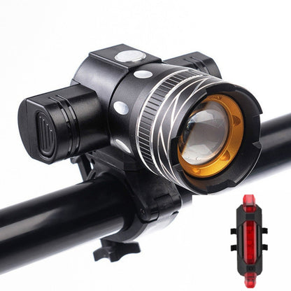 7602 LED USB Charging Telescopic Zoom Bicycle Front Light, Specification:, Headlight, Headlight + 928 Taillight, Headlight + 056 Taillight, Headlight + Gem Lamp, Headlight +11034 Taillight, Headlight + 918 Taillight, 2 Headlight + 056 Taillight