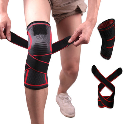 Pressurized Tape Knit Sports Knee Pad, M (Red), L (Red), XL (Red), XXL (Red), M (Black), L (Black), XL (Black), XXL (Black)