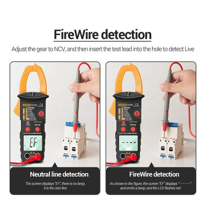 ANENG ST184 Automatically Identify Clamp-On Smart Digital Multimeter, Red, Black, Yellow