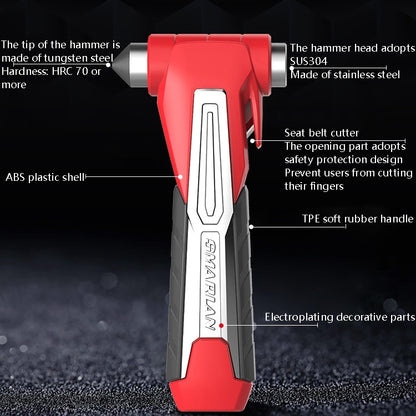 CS-B07 Car Multi-Function Emergency Hammer Fire Escape Hammer, Red, Black