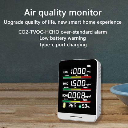 CO2 HCHO TVOC Detector Temperature Hygrometer, AK4 Infrared 5 in 1
