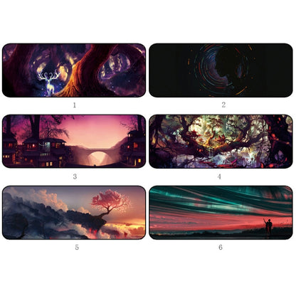 Hand-Painted Fantasy Pattern Mouse Pad, Size:, 400 x 900 x 4mm Seaming, 400 x 900 x 5mm Seaming