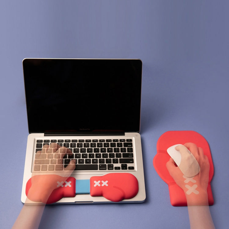 Boxing Gloves Office Silicone Keyboard Mouse Pad, Hand Rest, Mouse Pad