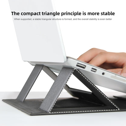 Laptop Leather Folding Stand Tablet Phone Holder, Leather Folding Stand