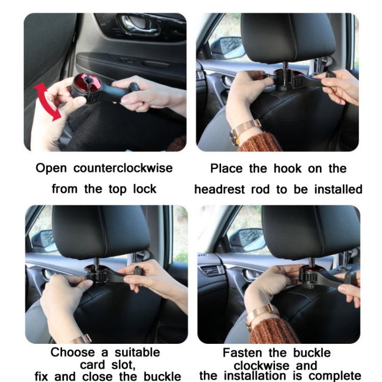 Car Multifunctional Rear Headrest Mobile Phone Hook, Second Generation Gold, Second Generation Silver, Second Generation Red, Second Generation Blue