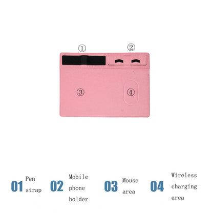 JJ-82401 Mouse Pad with Phone Charging and Phone Holder, Pink, Black, Grey, Brown