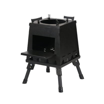 Outdoor Camping Folding Portable Barbecue Wood Stove, Size:, Small (Green), Small (Black), Small (Stainless Steel), Large (Green), Large (Black), Large (Stainless Steel)