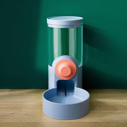Cat Automatic Hanging Cage Feeder, Style:, Drinking Water+Feeder (Flower Green), Drinking Fountain (Flower Green), Feeder (Flower Green), Drinking Water+Feeder (White), Drinking Fountain (White), Feeder (White), Drinking Water+Feeder (Purple)...
