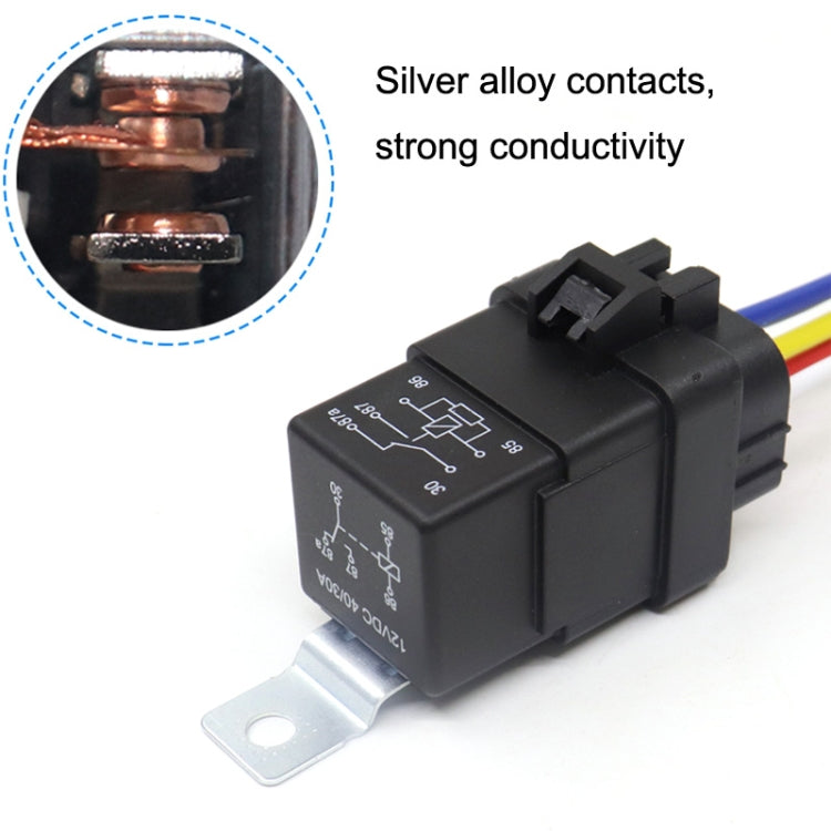 1040 5 Pin Waterproof Integrated Automotive Relay With Bracket, Rated voltage: 12V, 12V, 24V
