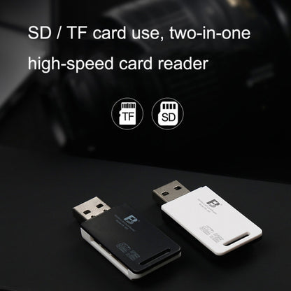 5 PCS FB FB-360 2 in 1 USB Computer Card Reader, White, Black
