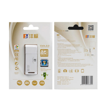 5 PCS FB FB-360 2 in 1 USB Computer Card Reader, White, Black