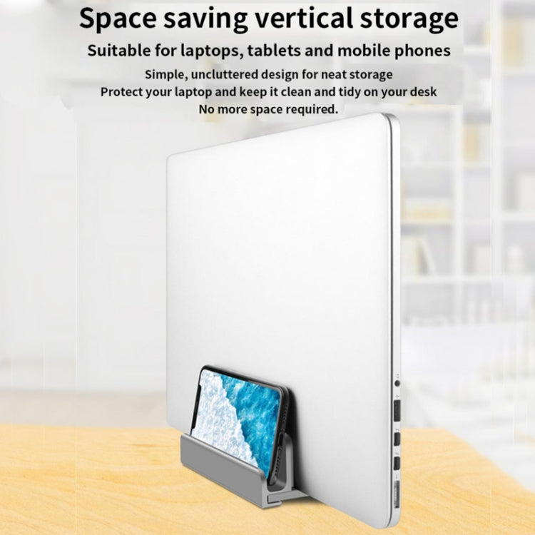 Aluminum Alloy Laptop Tablet Phone Storage Stand, L400 Single Slot (Gray), L401 Double Slot (Silver), L401 Double Slot (Gray), L402 Three Slots (Silver), L402 Three Slots (Gray)