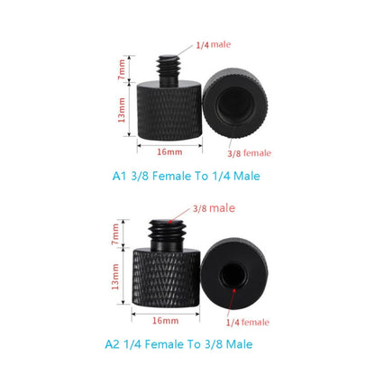 10 PCS Screw Adapter, 3/8 Female to 1/4 Male  Screw(Black), 3/8 Female to 1/4 Male  Screw(Blue), 3/8 Female to 1/4 Male  Screw(Red), 1/4 Female to 3/8 Male Screw (Black), 1/4 Female to 3/8 Male Screw (Blue), 1/4 Female to 3/8 Male Screw (Red)