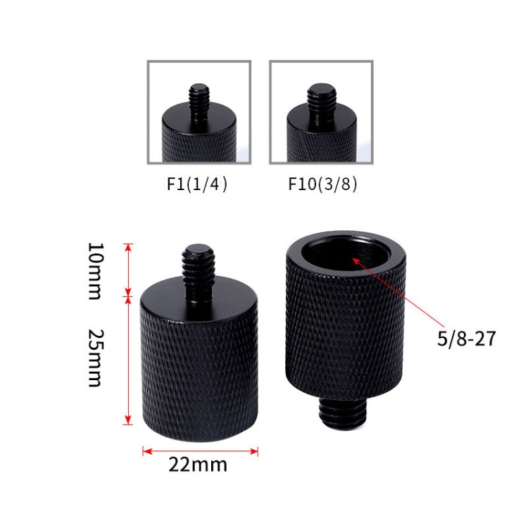 2 PCS Microphone Adapter Screw, F1 5/8-27 Female to 1/4 Male Screw, F10 5/8-27  Female to 3/8 Male Screw