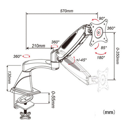 Gibbon Mounts Multifunctional Telescopic Rotating Lifting Monitor Stand, GM112FC Clip Table White, GM112FC Clip Table Black, GM112FG Perforation White, GM112FG Perforation Black