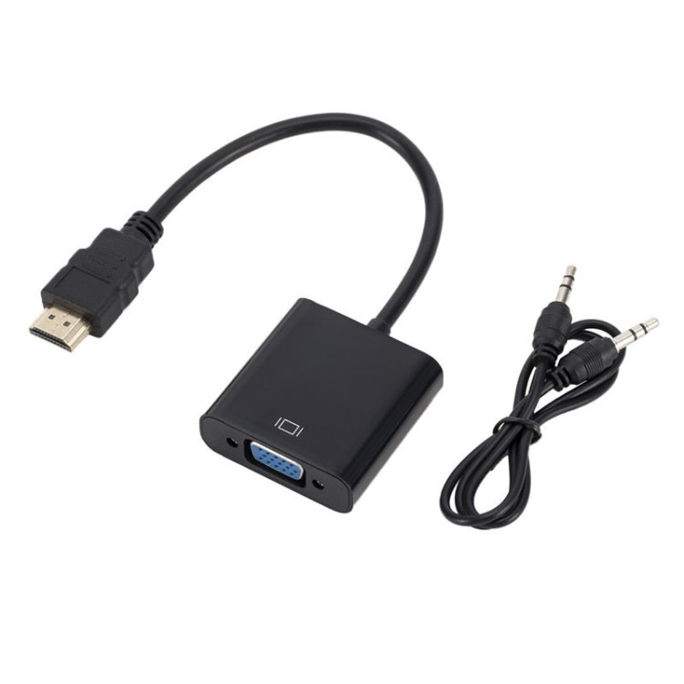 ZHQ008 HD HDMI To VGA Converter with Audio, White, Black