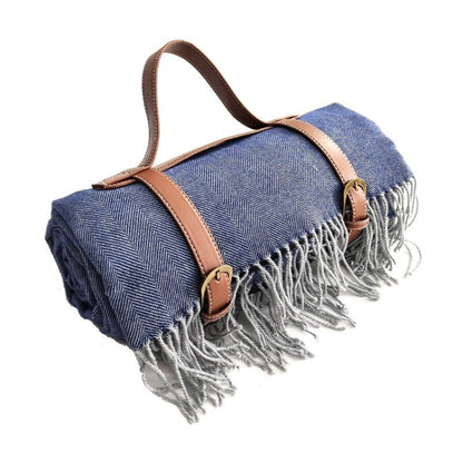 FWP Waterproof Thick Tassel Picnic Mat, Size: 200x150cm, 200x150cm Navy Blue