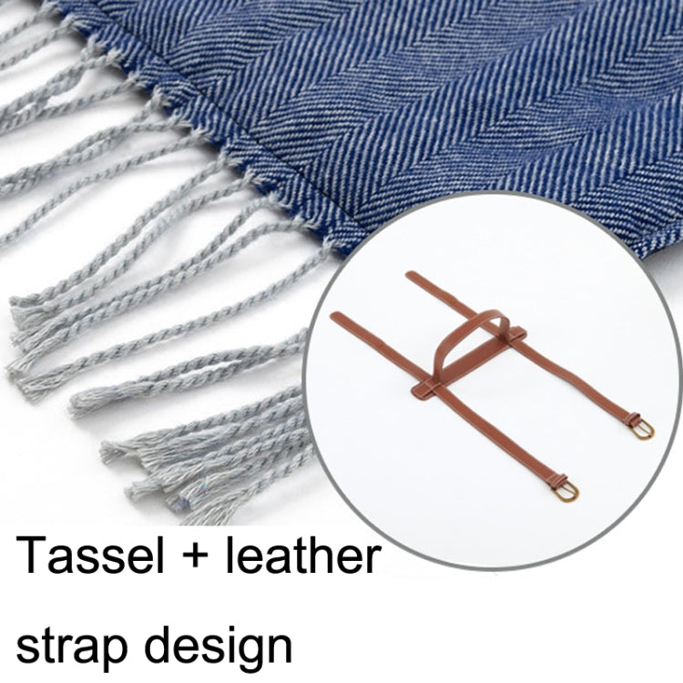 FWP Waterproof Thick Tassel Picnic Mat, Size: 200x150cm, 200x150cm Navy Blue