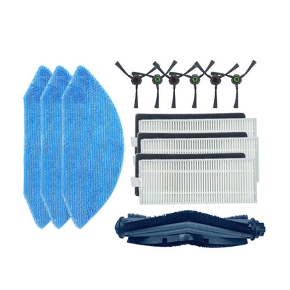 Accessories For  Ecovacs Deebot U2/DGN22, Main Brush, 2 Pairs Side brush, 2 PCS Filter, 2 PCS Rag, 16 In 1 Set