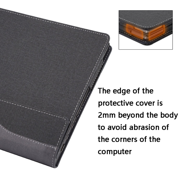PU Leather Laptop Protective Case For Huawei Honor MagicBook, Dark Gray, Wine Red, Dark Blue