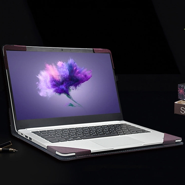 PU Leather Laptop Protective Case For Huawei Honor MagicBook, Dark Gray, Wine Red, Dark Blue