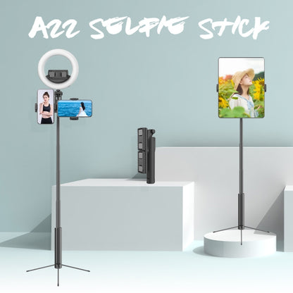 CYKE A22 Bluetooth Remote Control With Tripod Photo Live Bracket, A22-80CM-Black (Dual Camera)