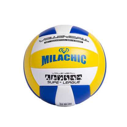 MILACHIC 0845 Volleyball For Student Exams Indoor Competition Volleyball, Blue Yellow 6910, Black Green 6911, Orange Blue 6912