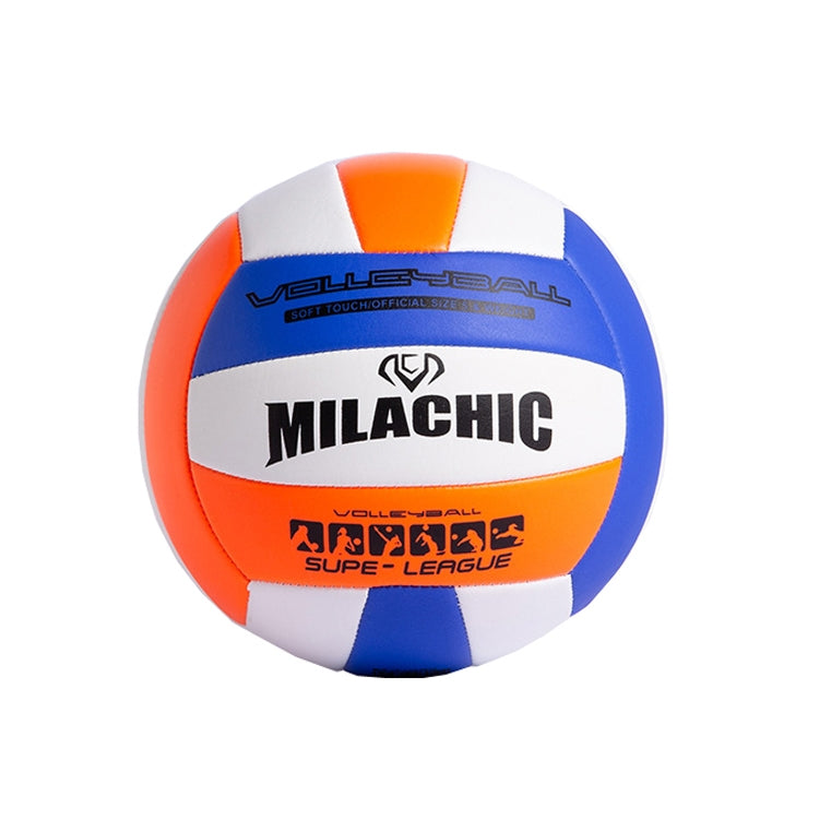 MILACHIC 0845 Volleyball For Student Exams Indoor Competition Volleyball, Blue Yellow 6910, Black Green 6911, Orange Blue 6912