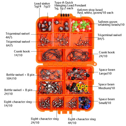 165 PCS / Set Road Squid Hook Accessories Set, 165 PCS / Set (Orange), 165 PCS / Set (Black)