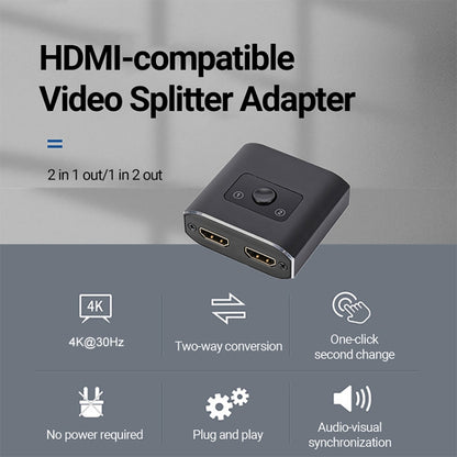 2  to 1 Out HD HDMI Switch, 4K 30Hz Black