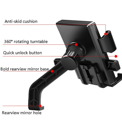 Y02 Electric Bike Mobile Phone Bracket, Style:, Rearview Mirror Installation, Handlebar Installation