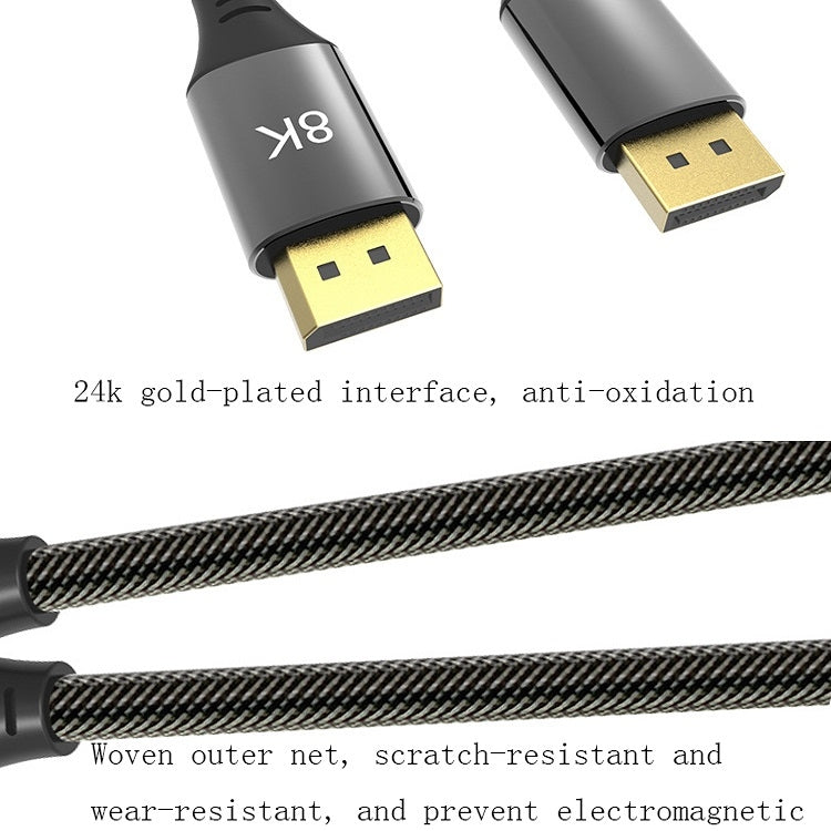 DP1.4 Version 8K DisplayPort Male to Male Computer Monitor HD Cable, 0.5m, 1.5m, 5m