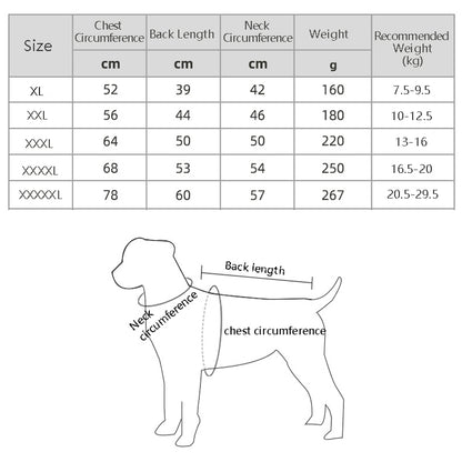 BL-677 Autumn And Winter Pet Dog Clothes, XL, XXL, XXXL, XXXXL, XXXXXL
