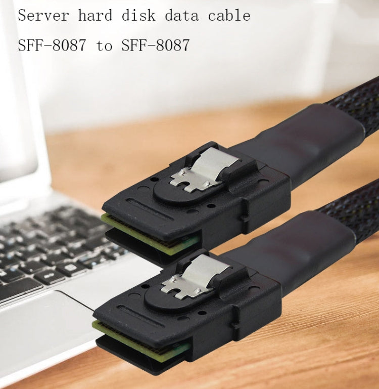 SAS36P SFF-8087 to SAS36P Cable Motherboard Server Hard Disk Data Cable, Black 0.7m
