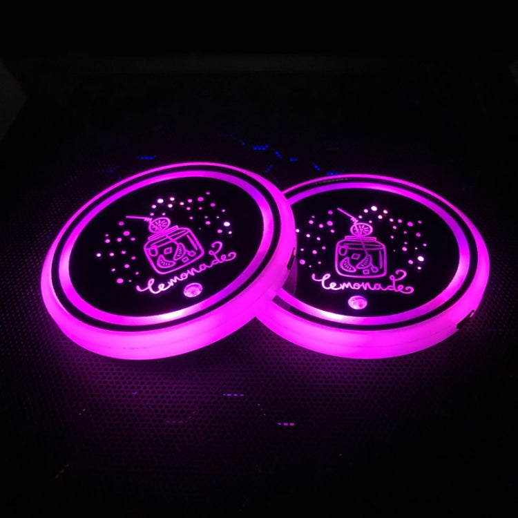 1 Pair 68mm LED Smart Light-Emitting Coaster Light Car Cup Slot Atmosphere Light, Beverage, Brick, Cat Claws, Modern Technology, Star, Genesis, Magic Array