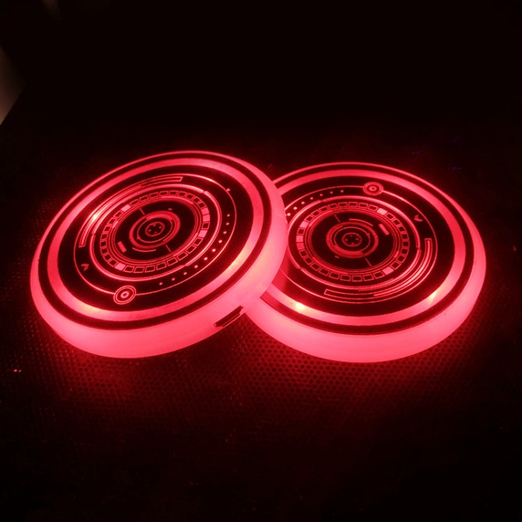 1 Pair 68mm LED Smart Light-Emitting Coaster Light Car Cup Slot Atmosphere Light, Beverage, Brick, Cat Claws, Modern Technology, Star, Genesis, Magic Array