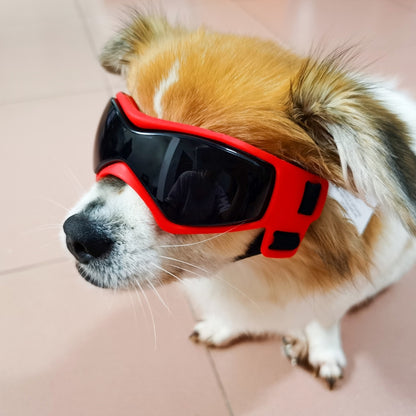 Pet Anti-UV Soft Frame Goggles Dog Sunglasses, Red, Black