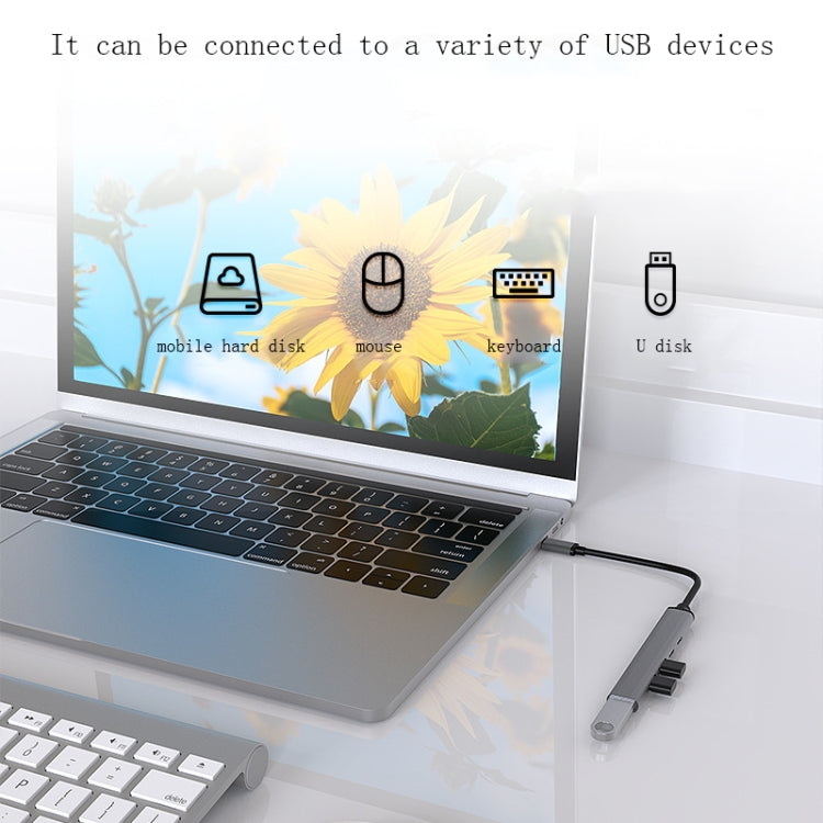 U5 Type-C Extender USB3.0 Splitter Multi-Port Expansion Dock, Number of interfaces: 4 in 1 (USB), 5 in 1 (Type-C)